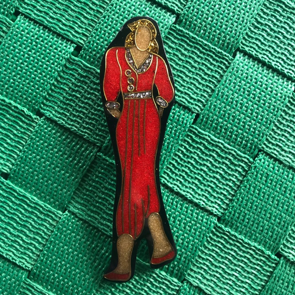 Vintage Art Deco Lady Pin
